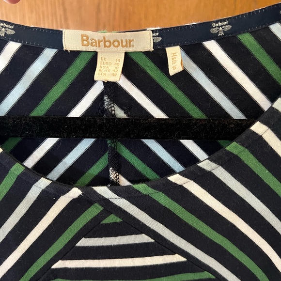 Barbour Little Hampton Dress Size 10 Navy/ Green - Picture 6 of 13